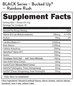 Bucked Up Black Pre Workout -Sports Energy Supplement Shop 1781 1595623128 BU SFP BLACK PRE RainbowRush 2019.1654707426