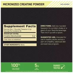 Optimum Nutrition Micronized Creatine Powder -Sports Energy Supplement Shop 22