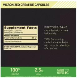 Optimum Nutrition Micronized Creatine Capsules -Sports Energy Supplement Shop 5