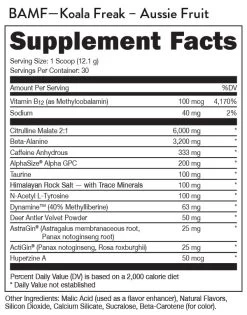Bucked Up Koala Freak Pre Workout - Calum Von Moger -Sports Energy Supplement Shop 7713 BU SFP BAMF KoalaFreak AussieFruit 2023.01 00.1677732268