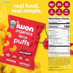IWON Organics Protein Puffs -Sports Energy Supplement Shop 81DAS8gQWHL. SL1500 1