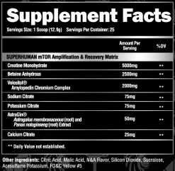 Alpha Lion Superhuman Post -Sports Energy Supplement Shop AlphaLionSuperHumanPOST1125x4 MUSCLEMARG V2 SUPPFACTS