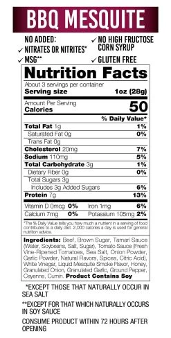 Wicked Cutz Beef Jerky -Sports Energy Supplement Shop BBQ MESQUITE NFP