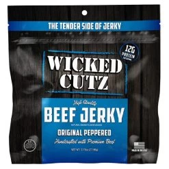 Wicked Cutz Beef Jerky -Sports Energy Supplement Shop BeefJerkyPeppered