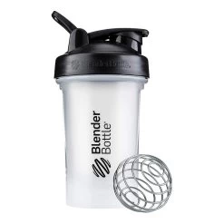 BlenderBottle Classic V2 Shaker Cup -Sports Energy Supplement Shop BlenderBottle Classic Shaker Cup Drink Mixer 20oz Clear Black Top