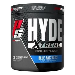 HYDE Xtreme Pre Workout -Sports Energy Supplement Shop Blue Razz Blitz HYDE Xtreme Pre Workout powder supplement by Pro Supps