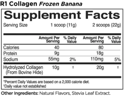 R1 Collagen Peptides 18 R1 Collagen Peptides -Sports Energy Supplement Shop Collagen x10Frozen Banana