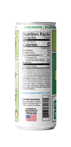 Impulse Energy Drink -Sports Energy Supplement Shop Impulse GreenAppletini Back