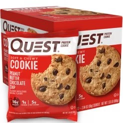 Quest Protein Cookie -Sports Energy Supplement Shop Peanut Butter Chocolate Chip Soft and Chewy Protein Cookie by Quest Nutrition l Bar l Healthy l High Protein l Safe l Clean l Keto l Weight Loss