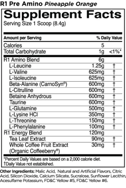 R1 Pre-Amino 26 R1 Pre-Amino -Sports Energy Supplement Shop Pre Amino Pineapple Orange 0d5df8bb c0c2 4bbe 841d d8e3bef7a546