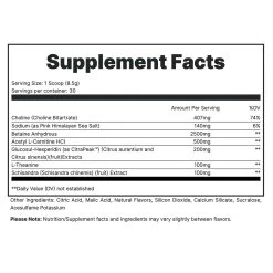 Redcon1 Big Noise Non Stim Pre Workout -Sports Energy Supplement Shop SUPP FACTS BIG NOISE 30SRV STRAWBERRY KIWI