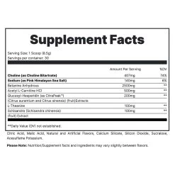 Redcon1 Big Noise Non Stim Pre Workout -Sports Energy Supplement Shop SUPP FACTS BIG NOISE 30SRV WATERMELON