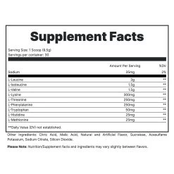 Redcon1 Grunt EAA's -Sports Energy Supplement Shop SUPP FACTS GRUNT BLOOD ORANGE
