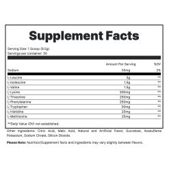 Redcon1 Grunt EAA's -Sports Energy Supplement Shop SUPP FACTS GRUNT CHERRY LIME