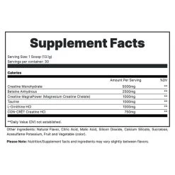 Redcon1 Tango Creatine -Sports Energy Supplement Shop SUPP FACTS TANGO GRAPE
