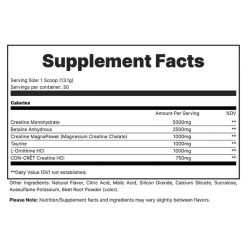 Redcon1 Tango Creatine -Sports Energy Supplement Shop SUPP FACTS TANGO KIWI STRAWBERRY
