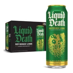 Liquid Death Flavored Sparkling Water -Sports Energy Supplement Shop SeveredLime