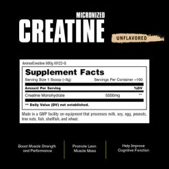 Animal Micronized Creatine 11 Animal Micronized Creatine -Sports Energy Supplement Shop micronizedcreatine 500g suppfacts