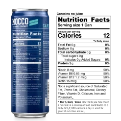 NOCCO BCAA Energy Drink -Sports Energy Supplement Shop nocco energy drink caribbean pineapple nutrition facts V3 768x768 png