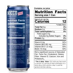 NOCCO BCAA Energy Drink -Sports Energy Supplement Shop nocco energy drink tropical flavor nutrition facts V3 768x768 png