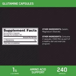 Optimum Nutrition Glutamine Powder -Sports Energy Supplement Shop on glutamine caps Label en us 01